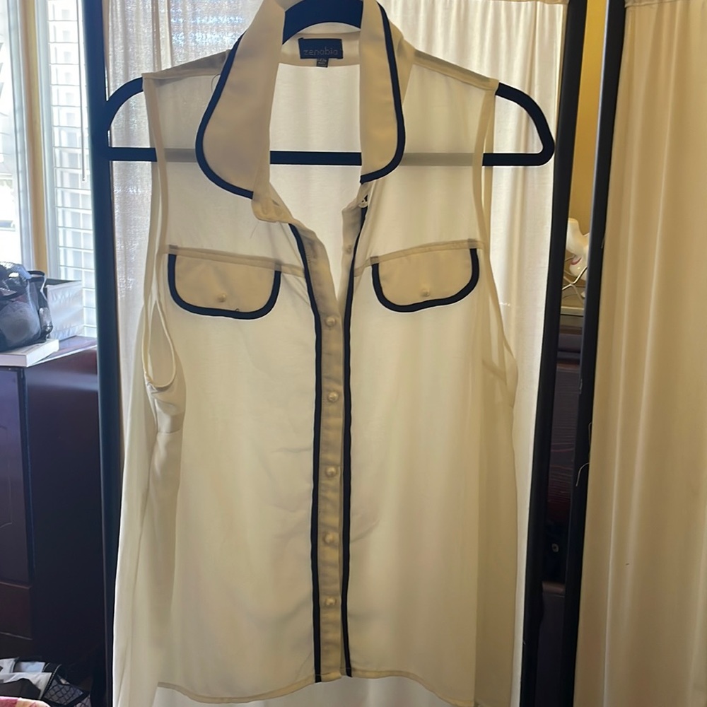 Sheer sleeveless ivory color size xxxl
